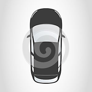 Car icon. Hatchback top view. Vector illustration.